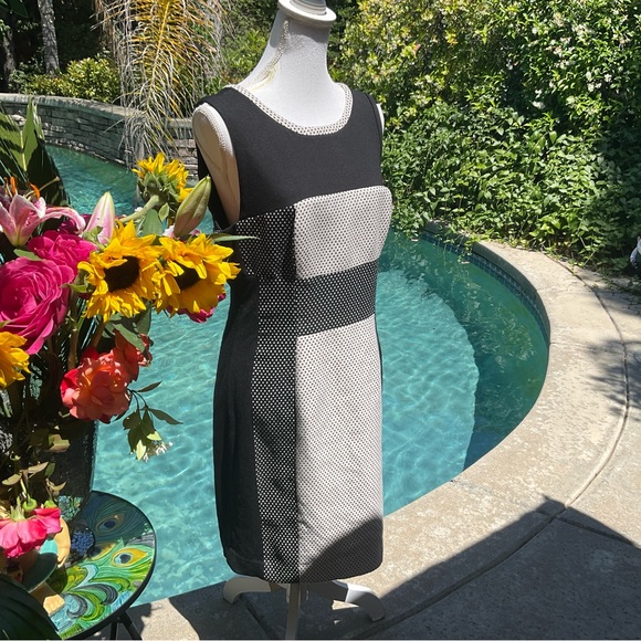 Yoana Baraschi Sz 12 Polka Dot sleeveless sheath black white Dress 🌸 - Picture 4 of 7